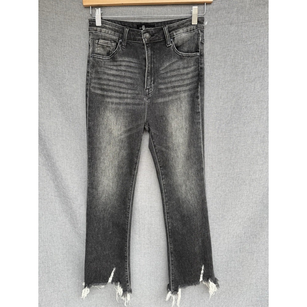High-Rise Distressed Black Women's Jeans